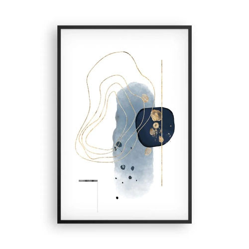 Plakát v černém rámu - Modro-zlatá fantazie - 61x91 cm