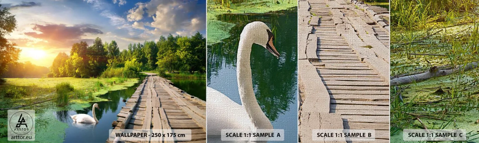 Vzor Fototapety Premium Canvas - Léto, léto všude - Krajina, jezero, Les - 100x30 cm