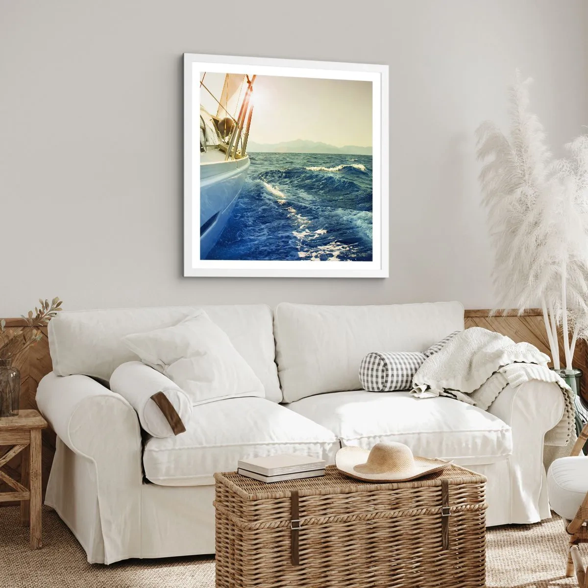 Plakát v bílém rámu - Za dobrodružstvím - 60x60 cm