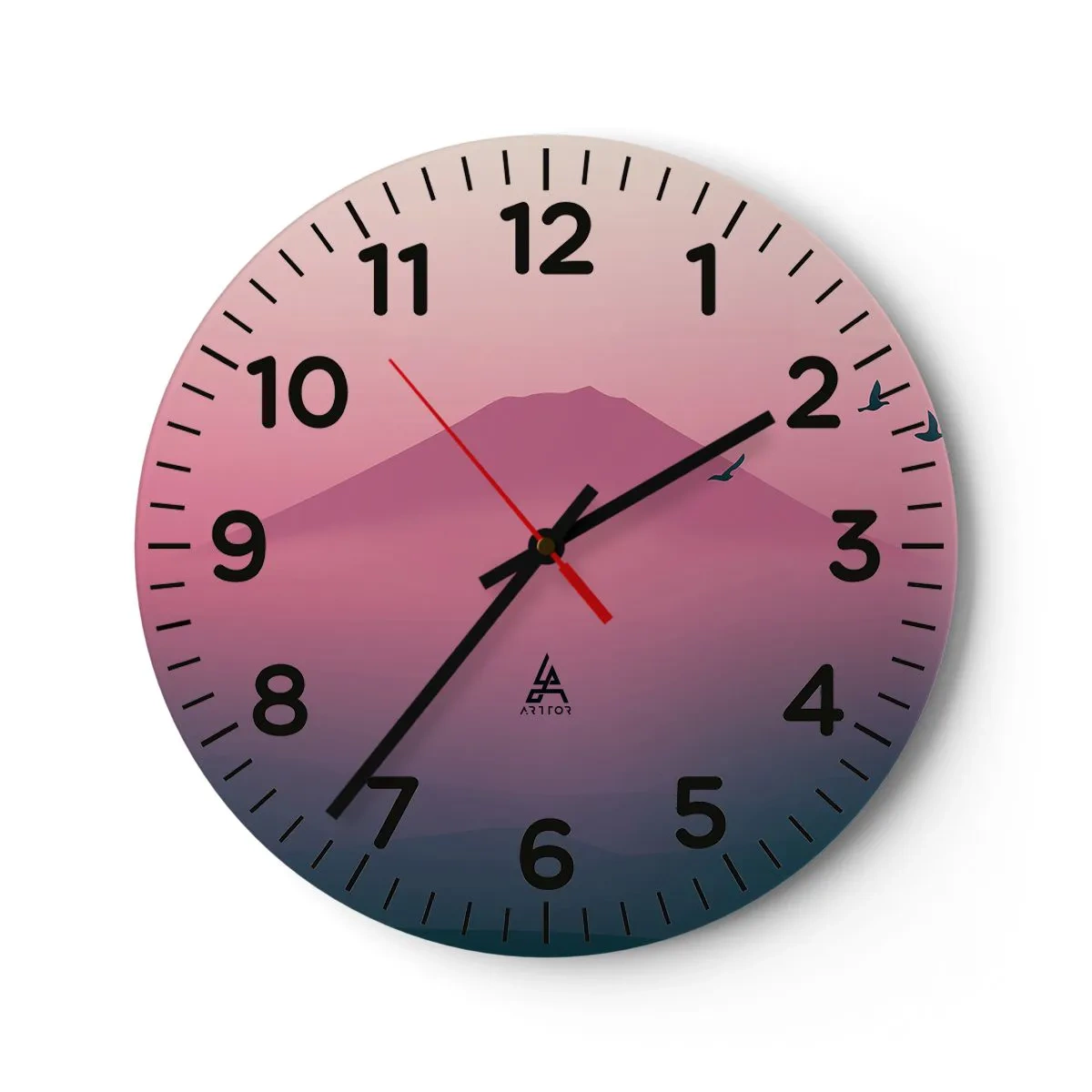 Nástěnné hodiny - Poutníci nad oblaky - 30x30 cm