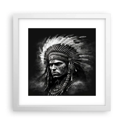 Plakát v bílém rámu - Vůdce a bojovník - 30x30 cm