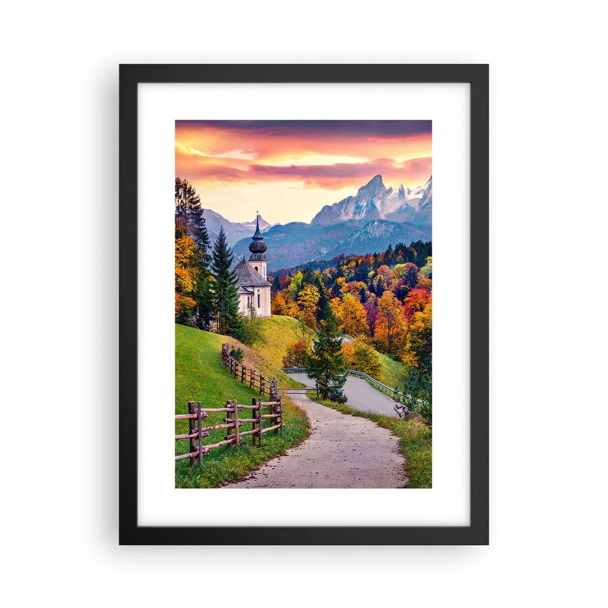 Plakát v černém rámu - Naprosto ideální krajina - 30x40 cm