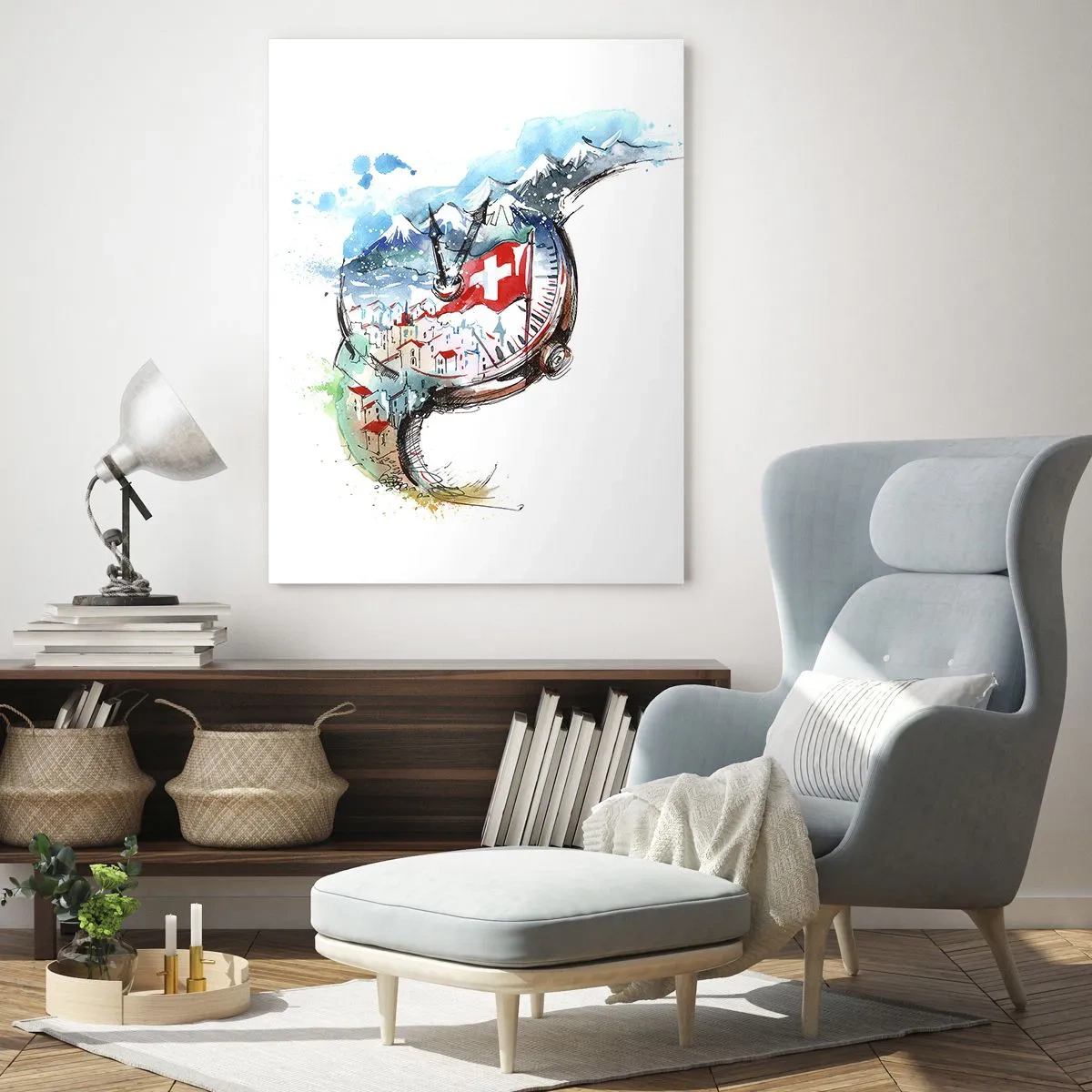 Obraz na skle - Duch Švýcarska - 50x70 cm