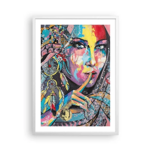 Plakát v bílém rámu - Mlč, než pochopíš - 50x70 cm