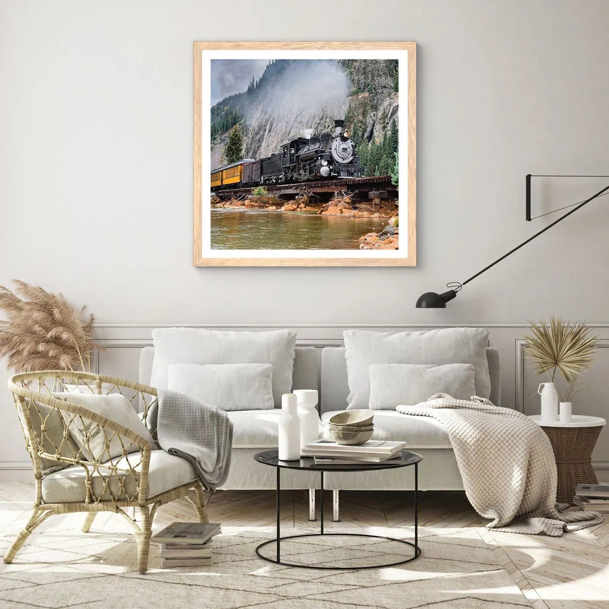 Plakát v rámu světlý dub - Kampak? Kam? - 40x40 cm