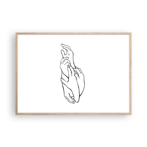 Plakát v rámu světlý dub - Dobrý dotek - 100x70 cm