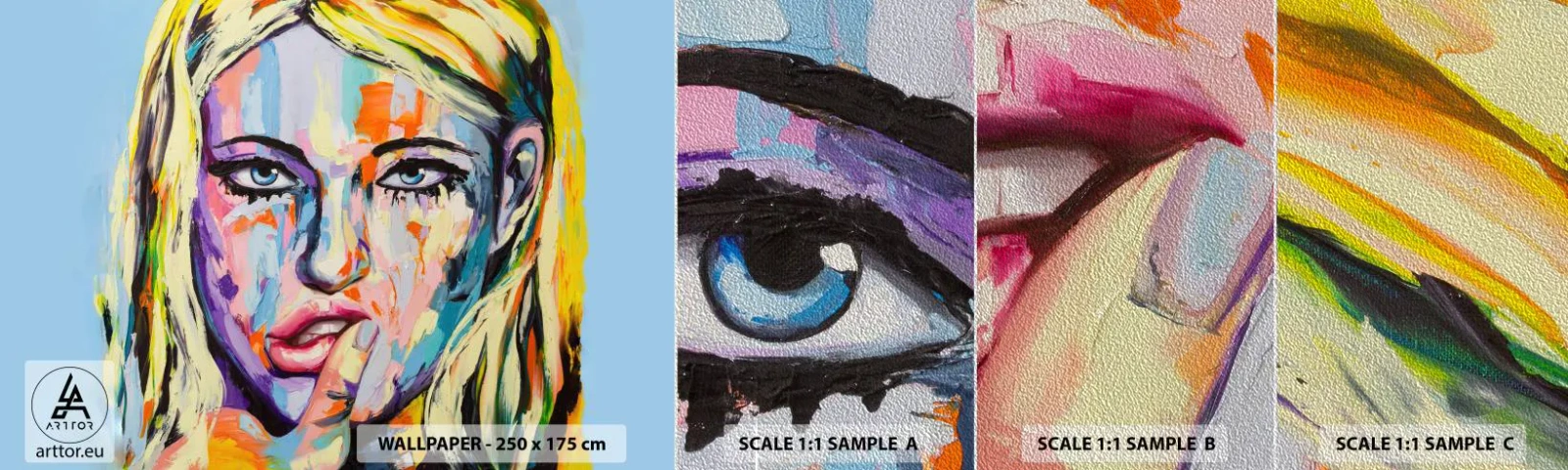 Vzor Fototapety Premium Sand - Podívej se jí přímo do očí - Žena, Portrét ženy, Dívka - 100x30 cm