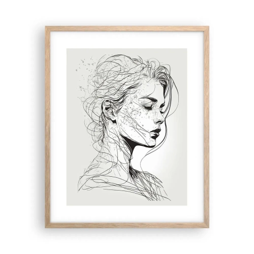 Plakát v rámu světlý dub - Portrét v zamyšlení - 40x50 cm