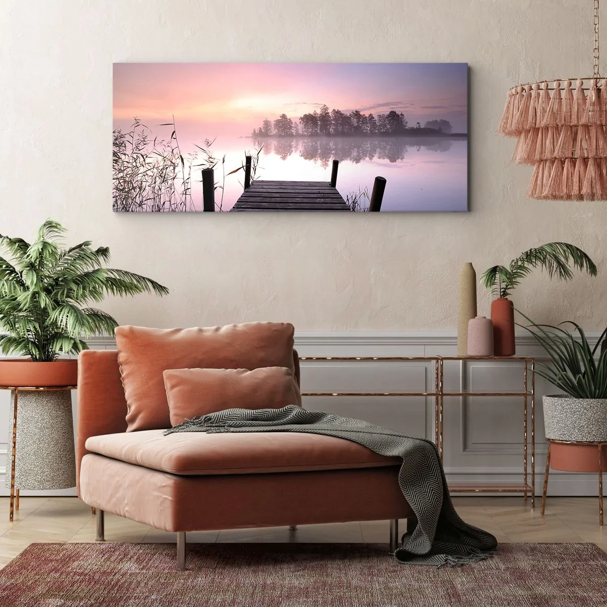 Obraz na plátně - Z liliové mlhy… - 100x40 cm