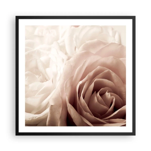 Plakát v černém rámu - V srdci růže - 60x60 cm