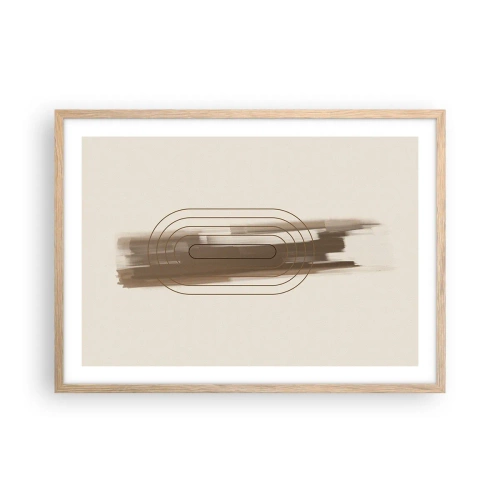Plakát v rámu světlý dub - Závan šedi - 70x50 cm