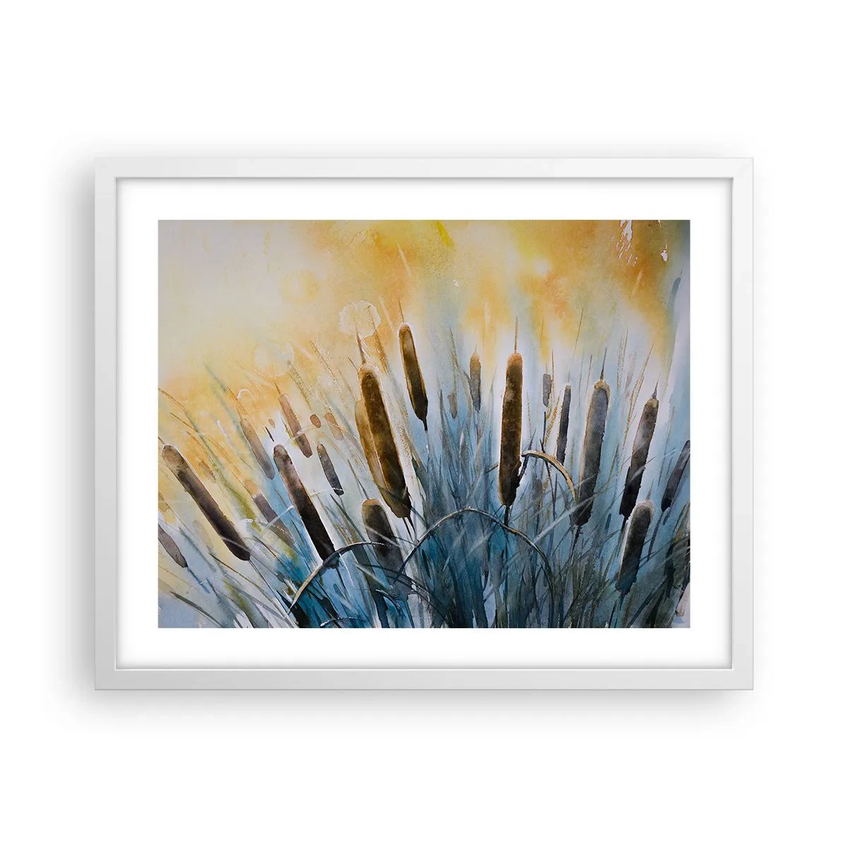 Plakát v bílém rámu - Chlad vody, žár slunce - 50x40 cm