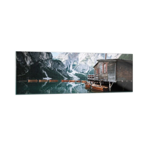 Obraz na skle - Krystalické, horské ráno - 160x50 cm