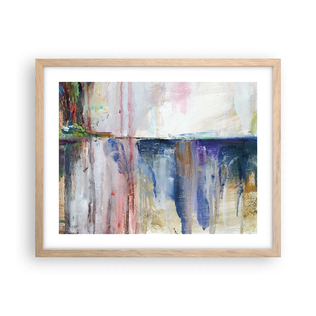 Plakát v rámu světlý dub - Barevné dojmy a asociace - 50x40 cm