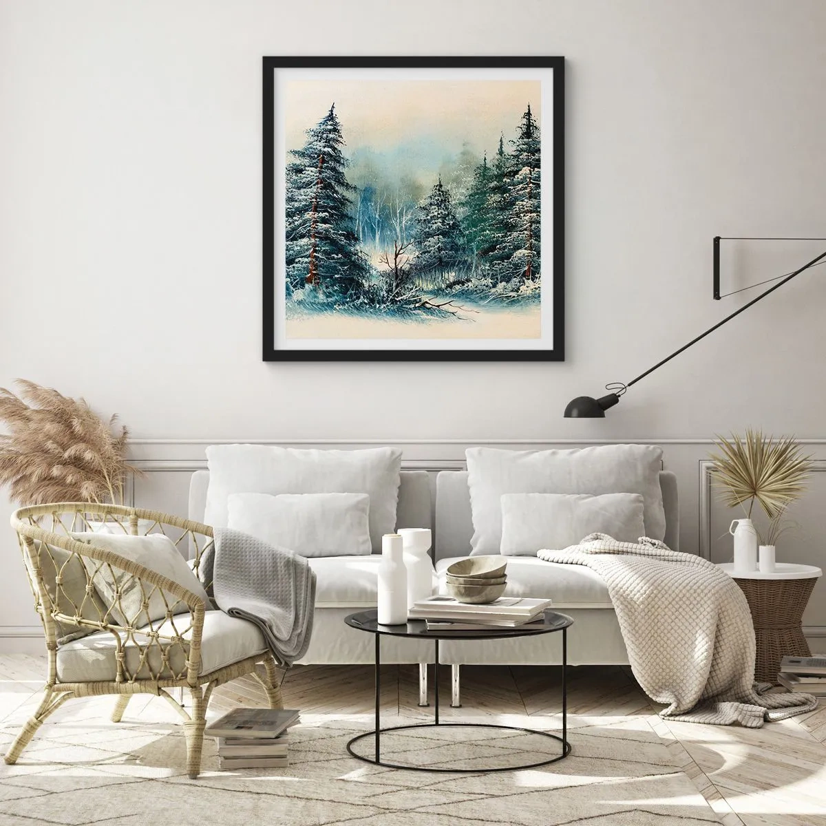 Plakát v černém rámu - Připravení na Vánoce - 60x60 cm