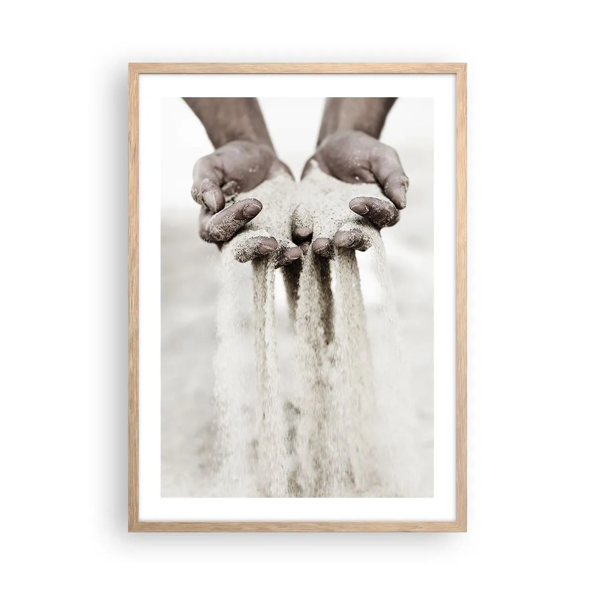 Plakát v rámu světlý dub - Těmahle rukama… - 50x70 cm