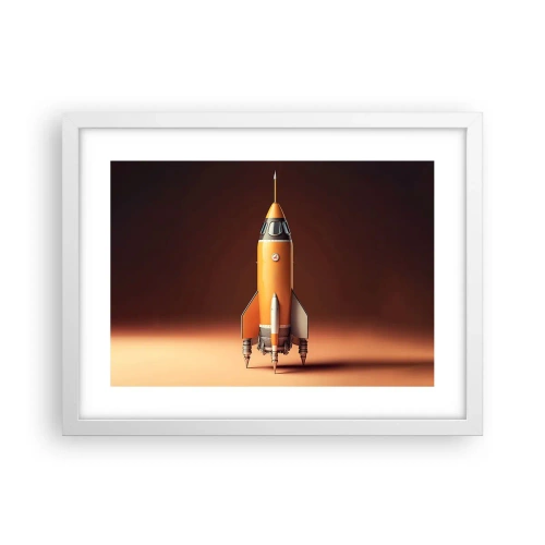 Plakát v bílém rámu - Začíná to snem - 40x30 cm