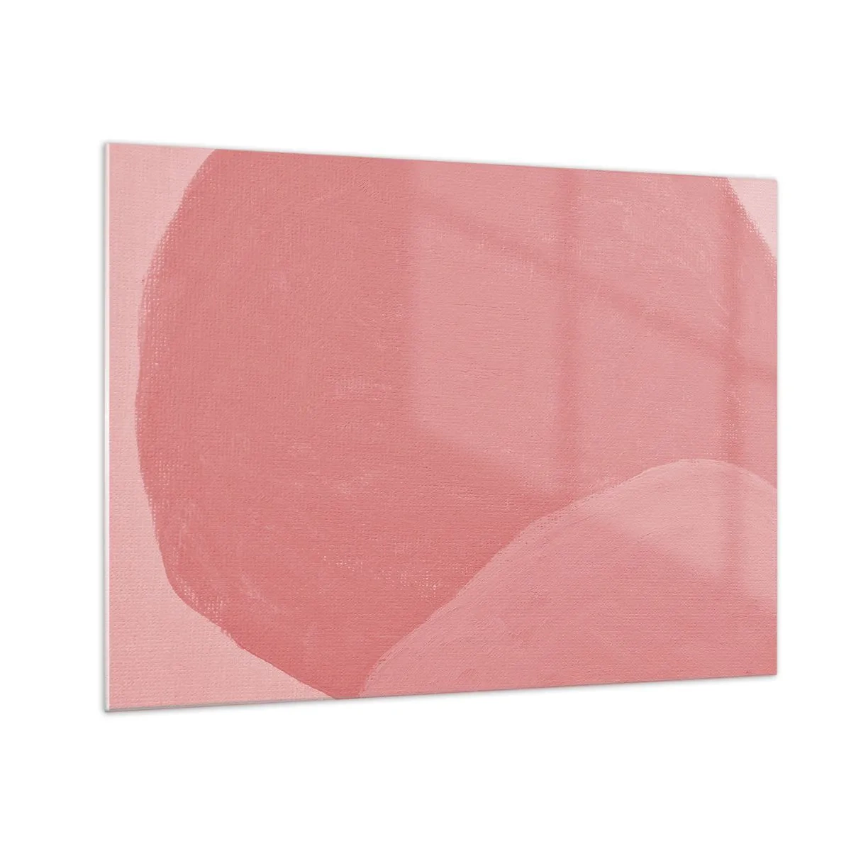 Obraz na skle - Abstraktní forma v odstínech růžové a pastelových barvách. - 70x50cm - Organická kompozice v růžové - Moderní nástěnná dekorace do obývacího pokoje a ložnice ARTTOR