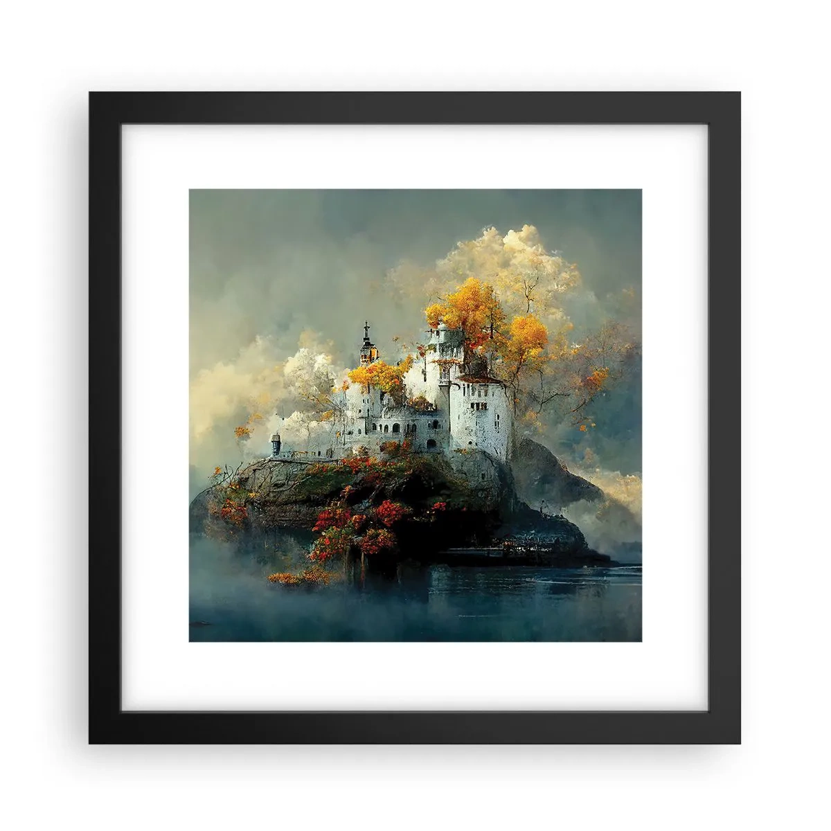 Plakát v černém rámu - Začátek romantického příběhu - 30x30 cm