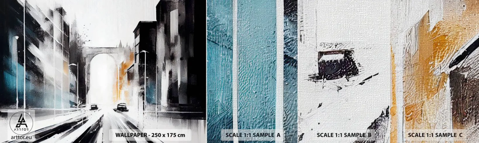 Vzor Fototapety Premium Canvas - Studie města: architektura a pohyb - Architektura, Krajina, ulice - 100x30 cm