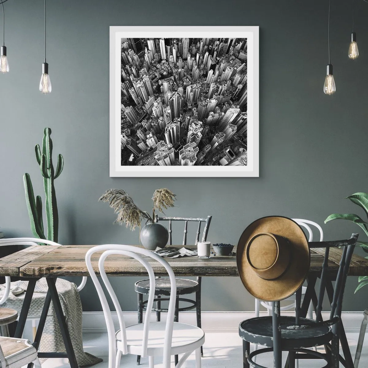 Plakát v bílém rámu - Stále výš a výš - 60x60 cm