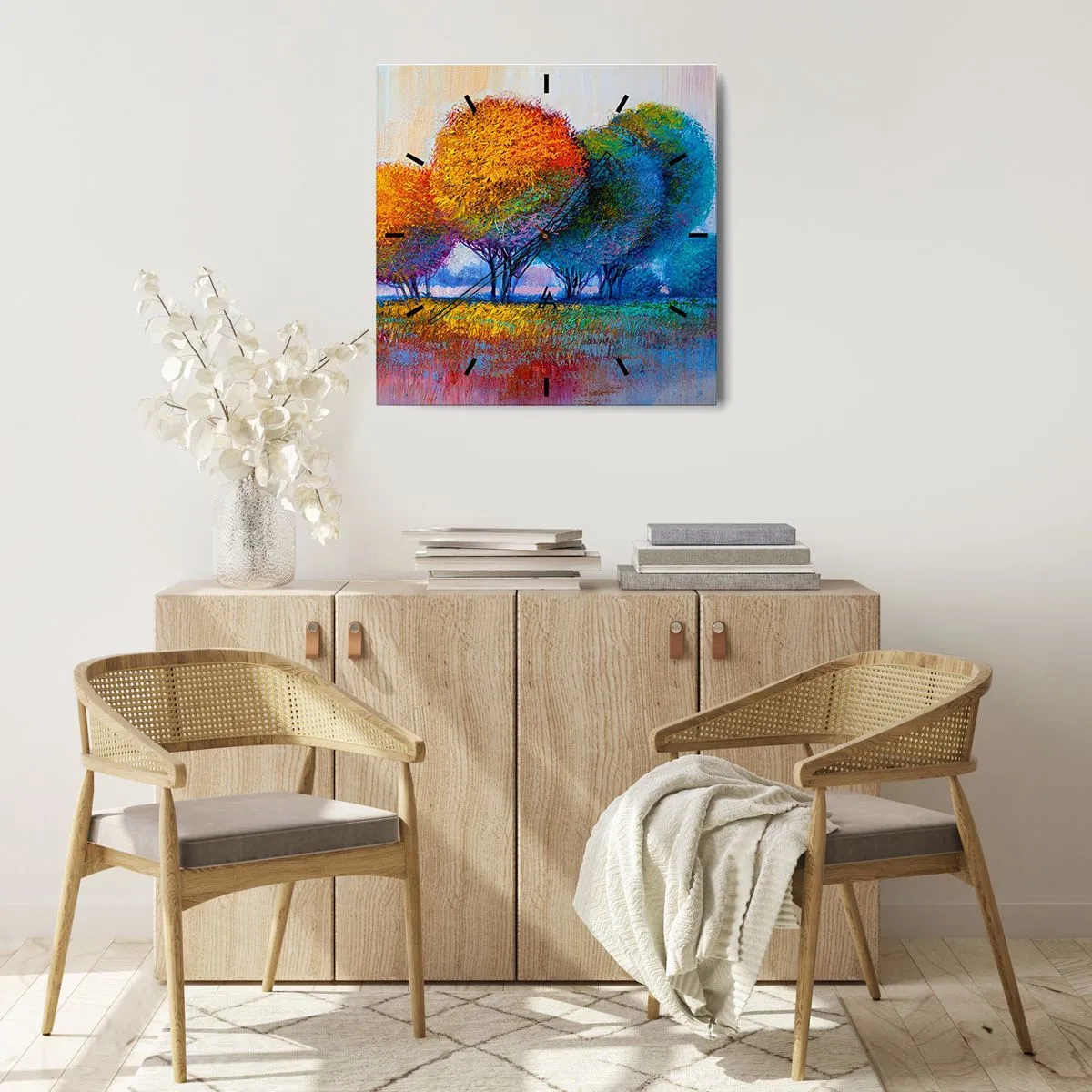 Nástěnné hodiny - Trs zářivých barev - 40x40 cm