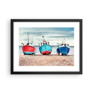 Plakát v černém rámu - Připravené na úlovek - 40x30 cm