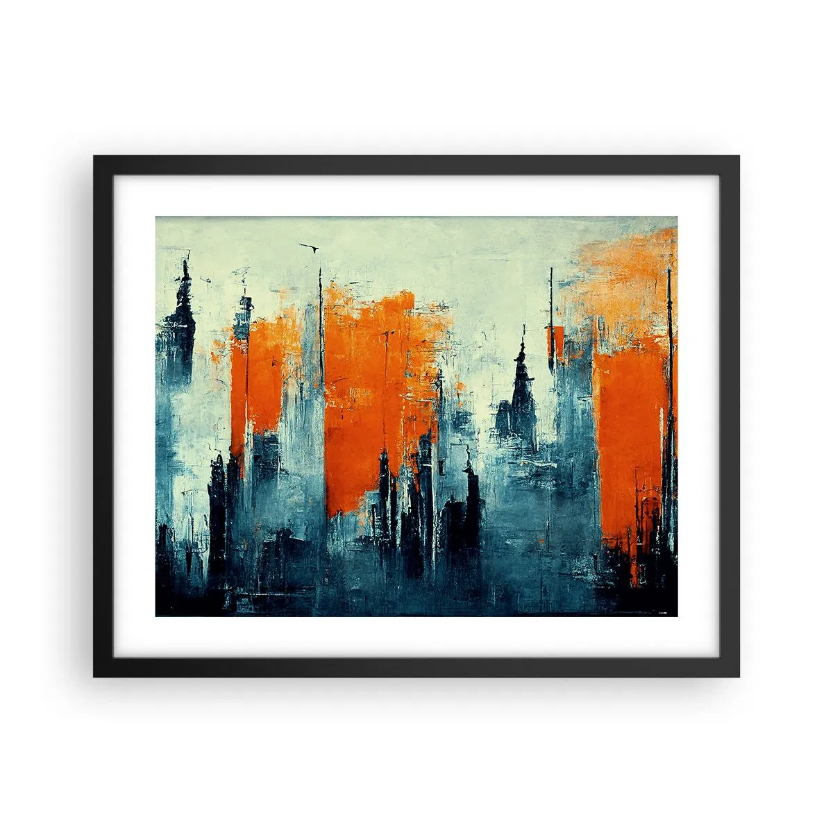 Plakát v černém rámu - Moderní krajina - 50x40 cm