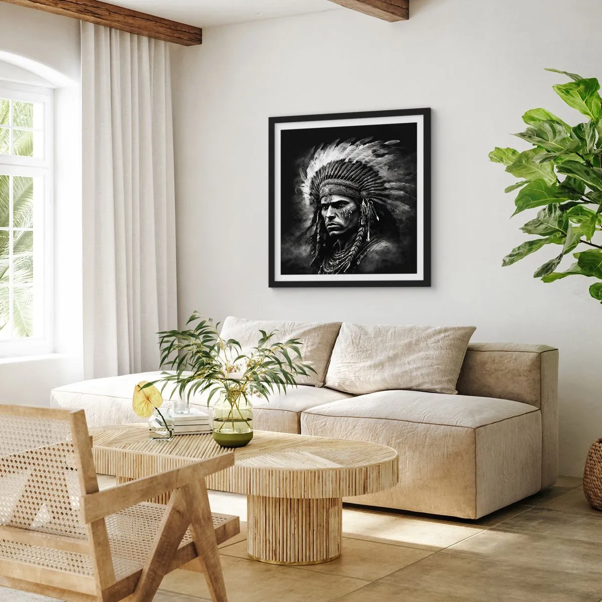 Plakát v černém rámu - Vůdce a bojovník - 60x60 cm