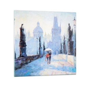 Obraz na skle - Nás musel okouzlit déšť - 50x50 cm