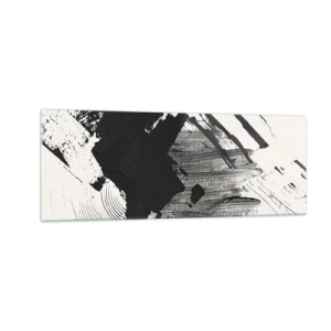 Obraz na skle - Abstrakce – exprese černé - 140x50 cm