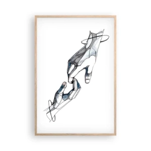 Plakát v rámu světlý dub - Dobré gesto - 61x91 cm