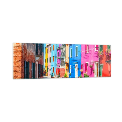 Obraz na skle - Městečko „Pod papoušky“ - 160x50 cm