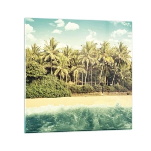 Obraz na skle - Co třeba tady? - 40x40 cm