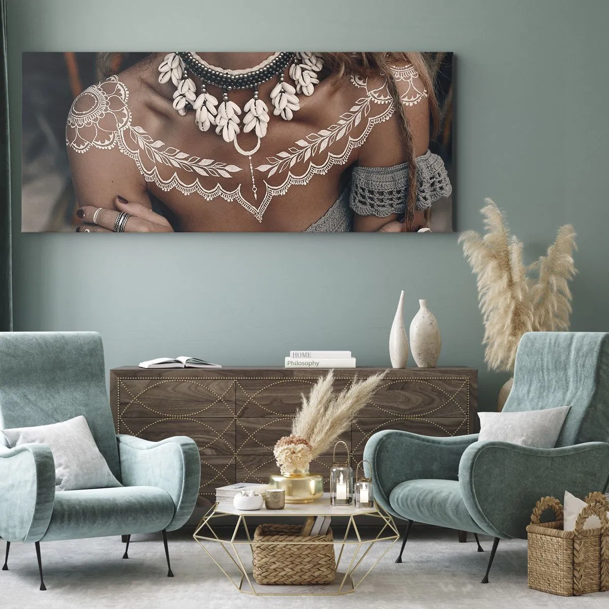 Obraz na plátně - Talismany, rituály ženskosti - 100x40 cm