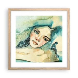 Plakát v rámu světlý dub - Am I blue? - 40x40 cm