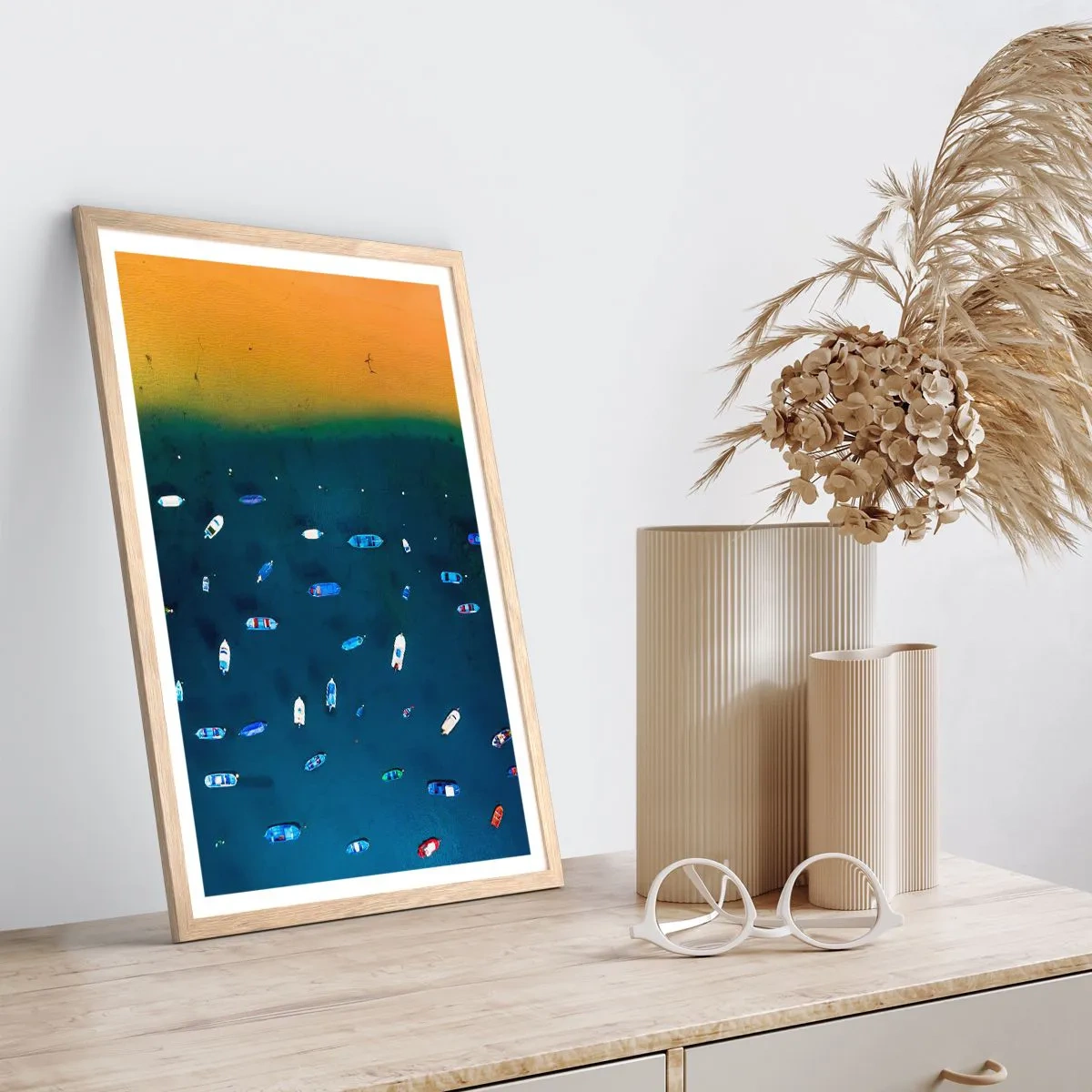 Plakát v rámu světlý dub - Prázdninová hra - 40x50 cm