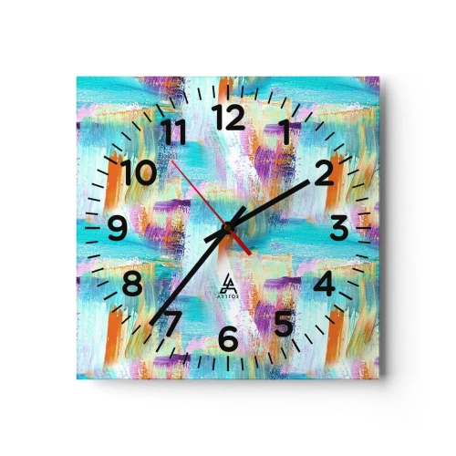 Nástěnné hodiny - Pohodové střídavé cákance - 30x30 cm