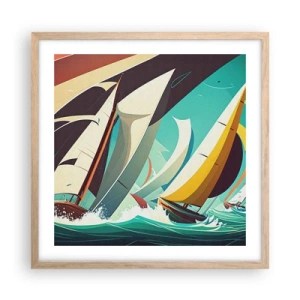 Plakát v rámu světlý dub - Jak vycházet s živly - 50x50 cm