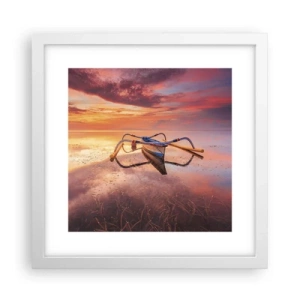 Plakát v bílém rámu - Klid tropického večera - 30x30 cm
