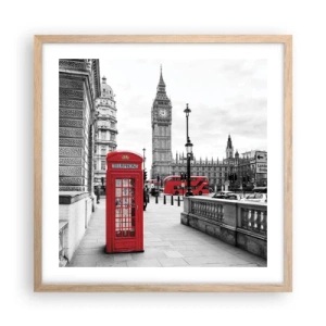 Plakát v rámu světlý dub - Nepochybně Londýn - 50x50 cm