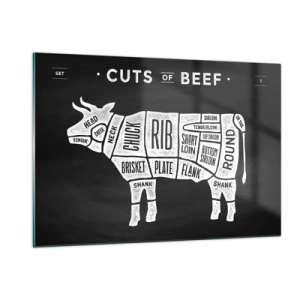 Obraz na skle - Slabikář řezníka - 120x80 cm