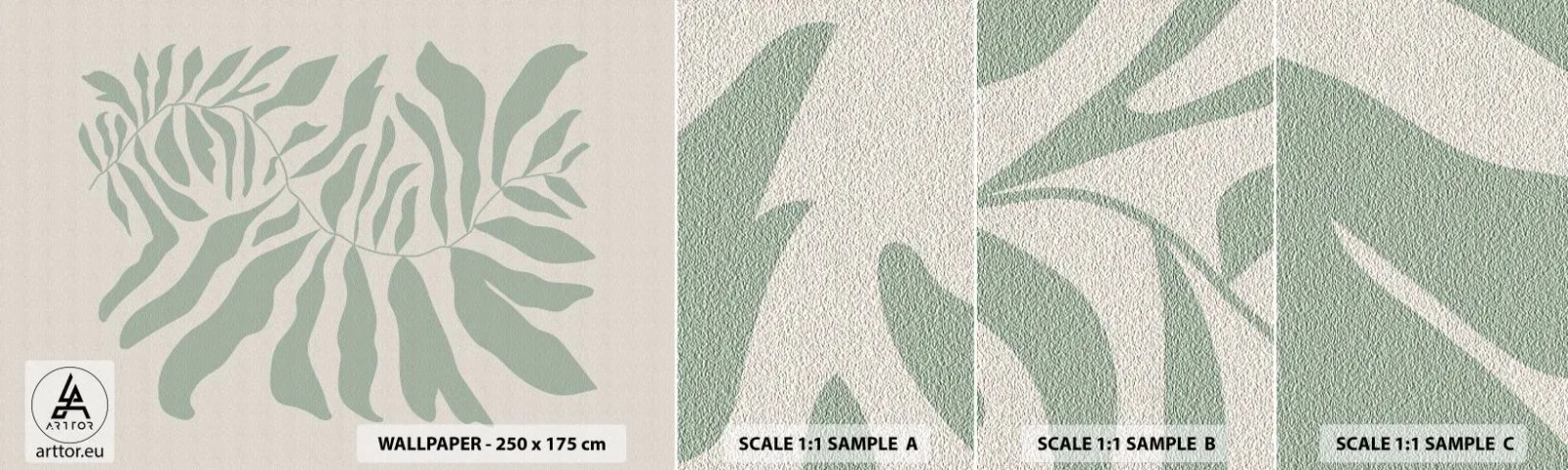 Fototapeta Vzorek Standard Eco - Smaragdová větev - Boho, Rostlina, Botanický - 100x30 cm