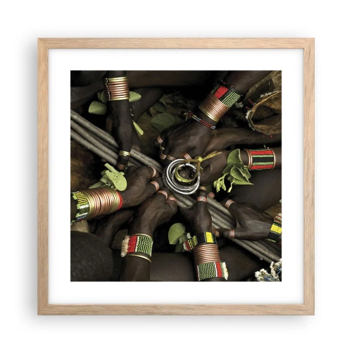 Plakát v rámu světlý dub - Jsme spolu - 40x40 cm