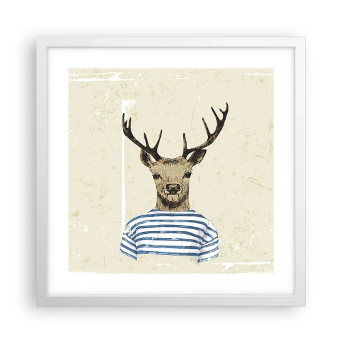 Plakát v bílém rámu - Protože mám rád pruhované košile! - 40x40 cm