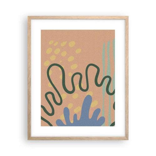 Plakát v rámu světlý dub - Abstrakce: rozmanitost přírody - 40x50 cm