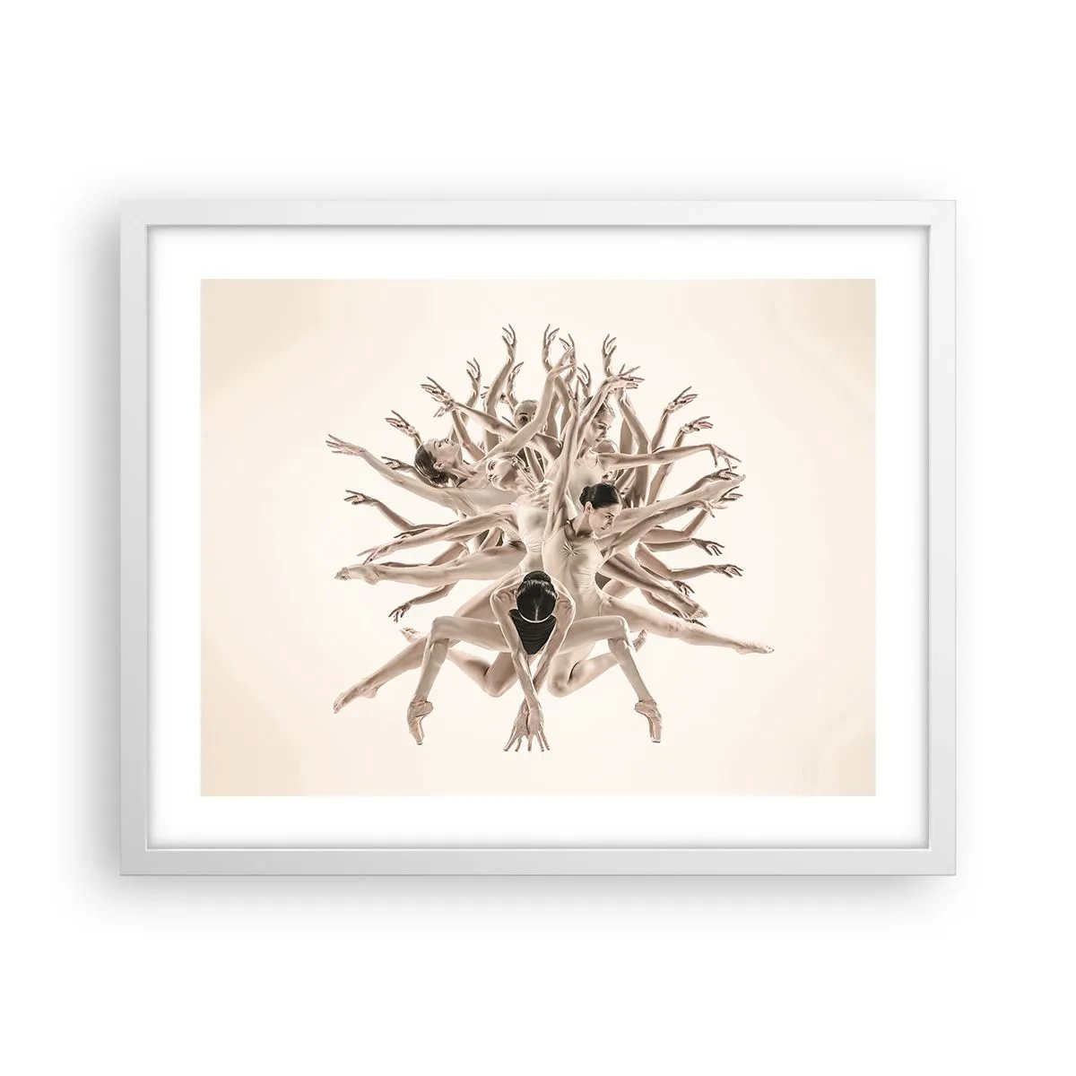 Plakát v bílém rámu - Rozkvět v tanci - 50x40 cm