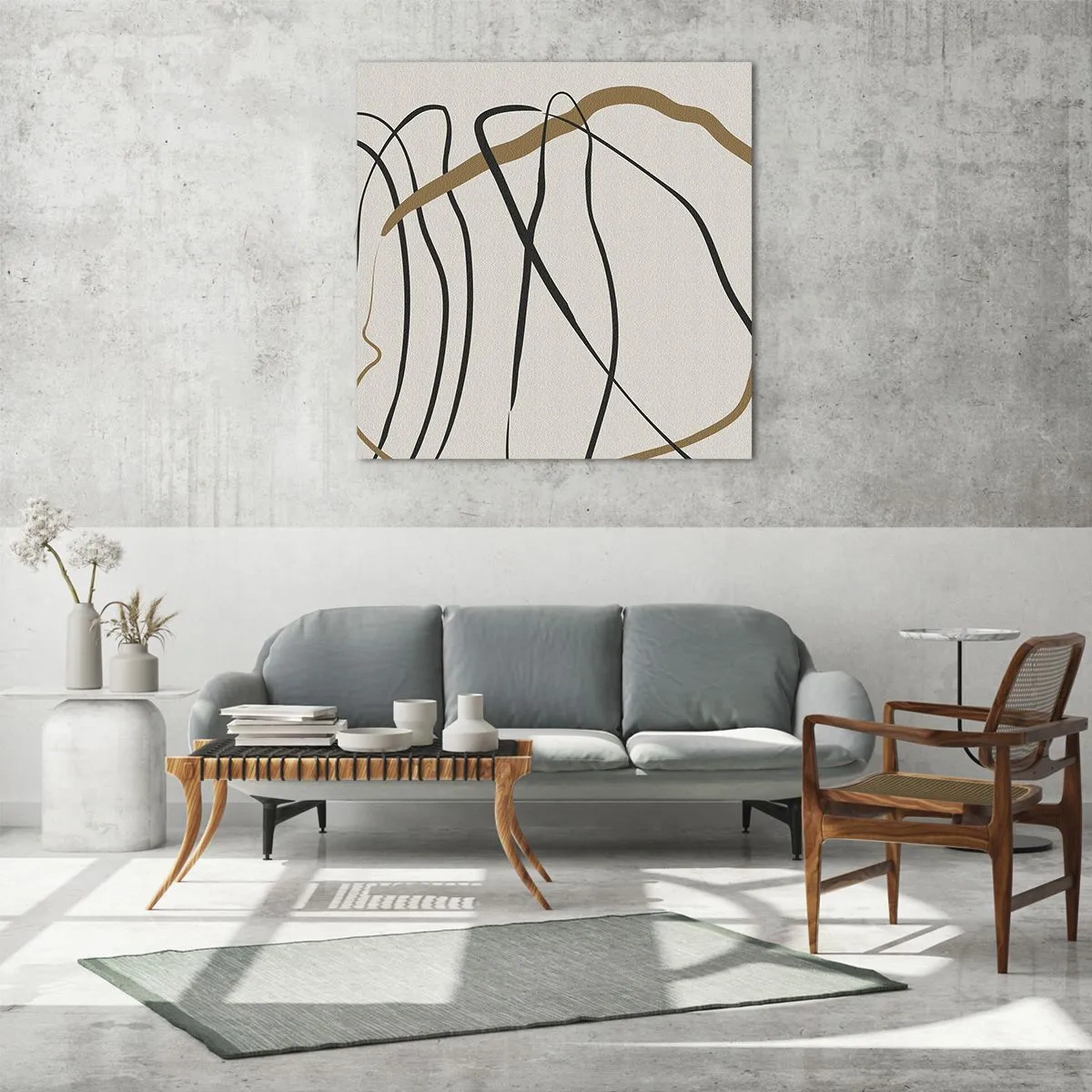 Obraz na skle - Kompozice – tanec ve smyčce - 60x60 cm