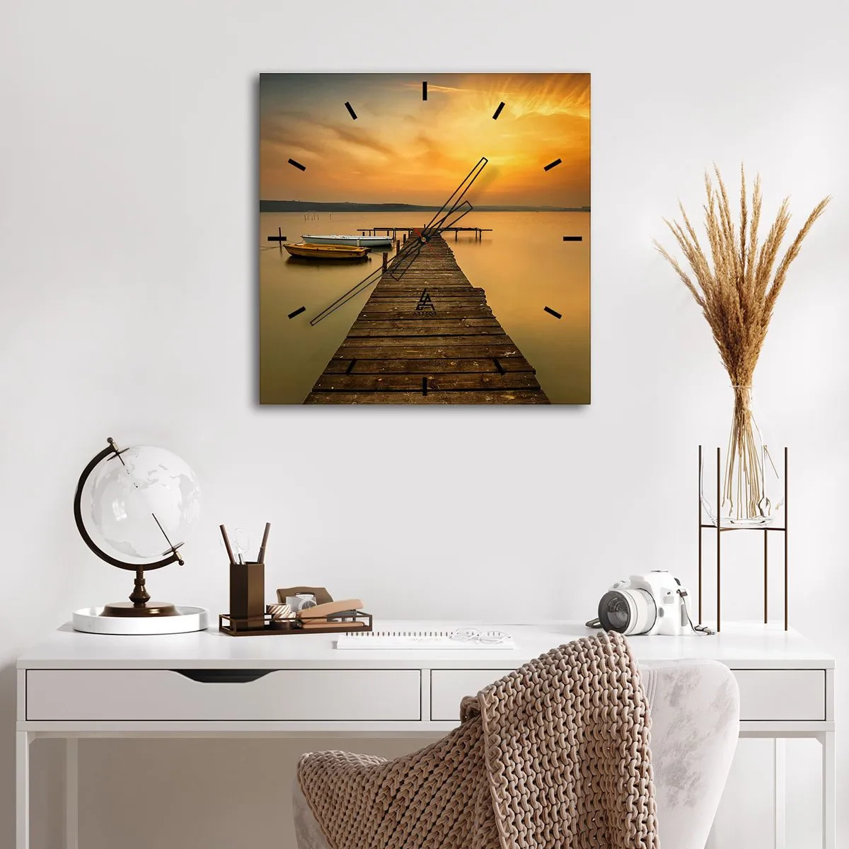 Nástěnné hodiny - Otevřu ti zlaté nebe - 40x40 cm