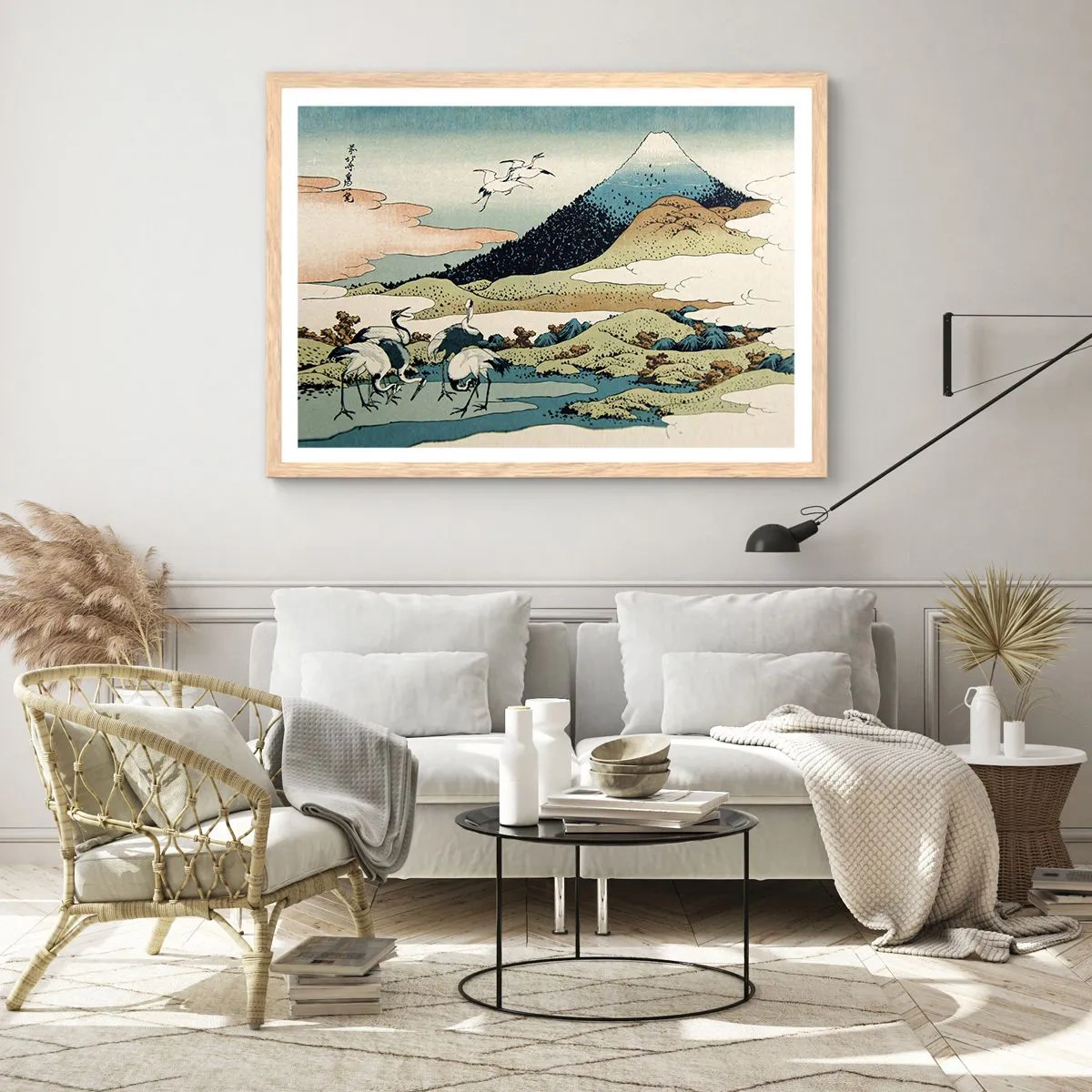 Plakát v rámu světlý dub - V japonském duchu - 70x50 cm